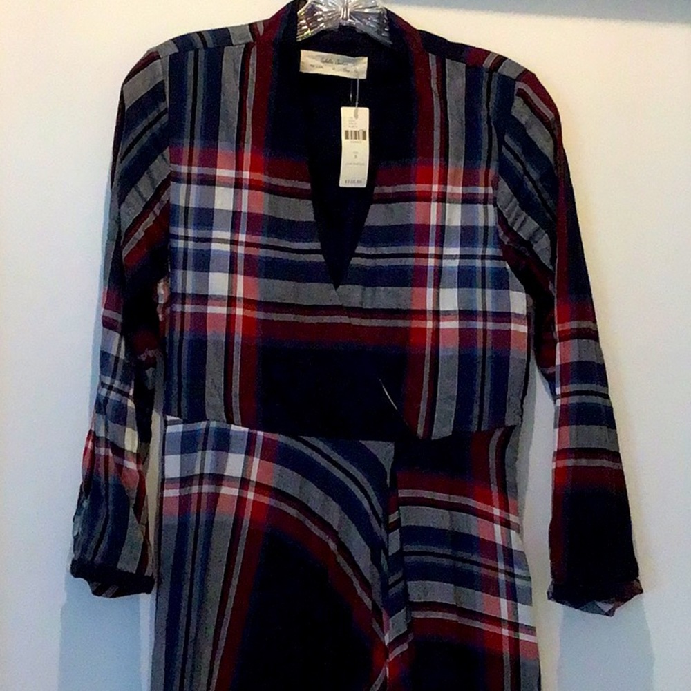 NWT Red/Navy Cotton Flannel Dress